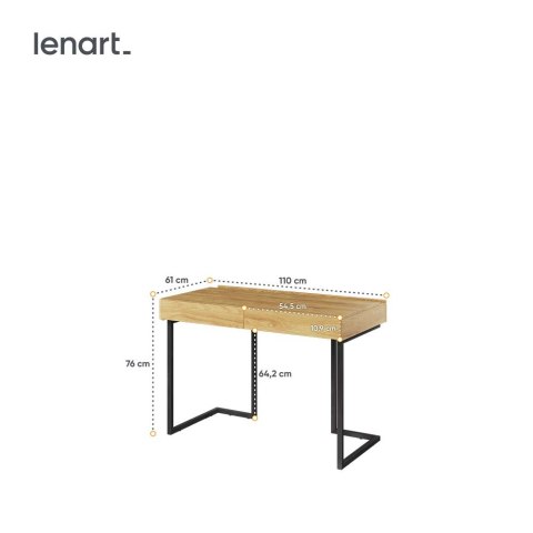 Biurko 110 2s wolnostojące hikora naturalna/raw steel TEEN FLEX TF06+TF15