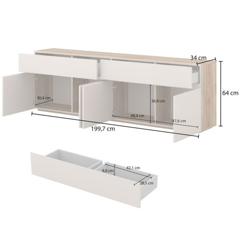 Komoda DRISS 25 dąb mauvella / kaszmir