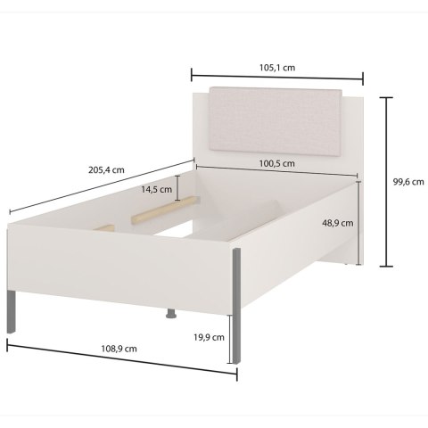 Łóżko 100x200 JUKAN 34 kaszmir