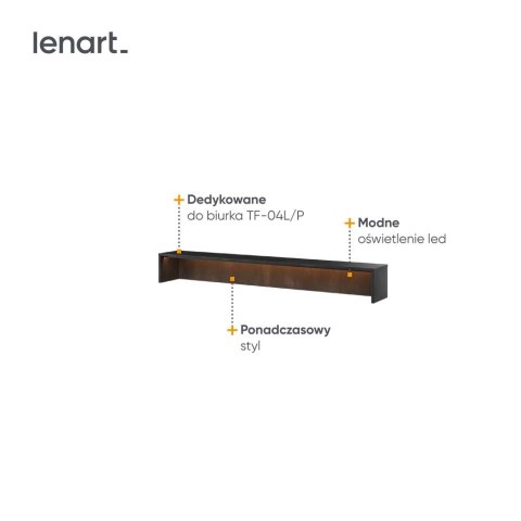 Nadstawka biurka 150 z oświetleniem pomarańczowym raw steel TEEN FLEX TF05