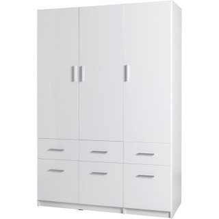 Szafa z szufladami 136cm PARMA 04 biały alpejski / biały połysk