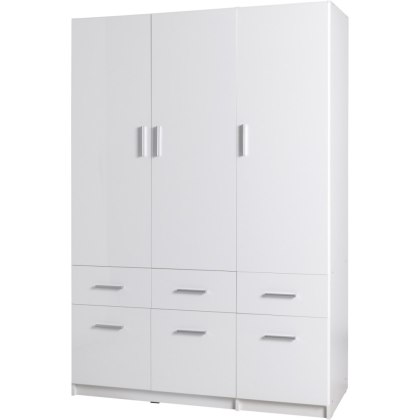 Szafa z szufladami 136cm PARMA 04 biały alpejski / biały połysk