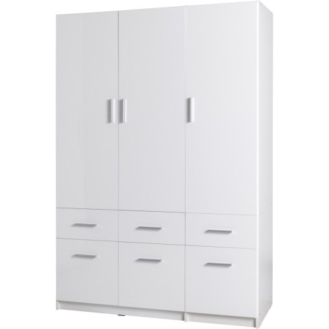 Szafa z szufladami 136cm PARMA 04 biały alpejski / biały połysk