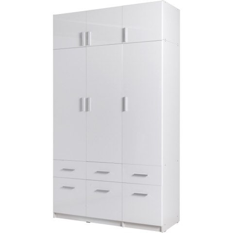 Szafa z szufladami 136cm PARMA 04 biały alpejski / biały połysk