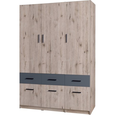 Szafa z szufladami 136cm PARMA 04 dąb wellington / grafit
