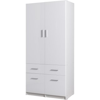 Szafa z szufladami 91cm PARMA 03 biały alpejski / biały połysk