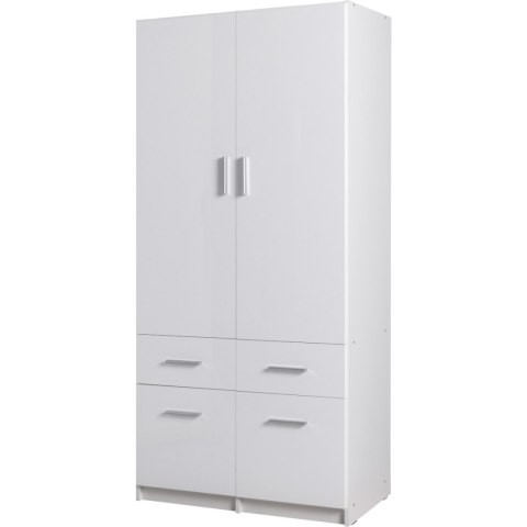 Szafa z szufladami 91cm PARMA 03 biały alpejski / biały połysk