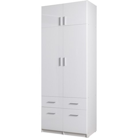 Szafa z szufladami 91cm PARMA 03 biały alpejski / biały połysk