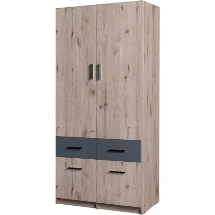 Szafa z szufladami 91cm PARMA 03 dąb wellington / grafit