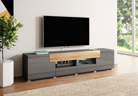Komoda RTV DELTO TL40 dąb grandson / antracyt połysk