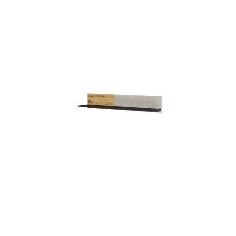 Półka wisząca dąb artisan/raw steel/silk flou QUBIC QB09