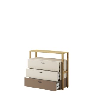 Komoda 3S dąb artisan/beż/truflowy LENNY LY06