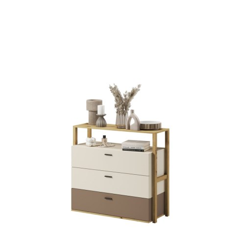 Komoda 3S dąb artisan/beż/truflowy LENNY LY06