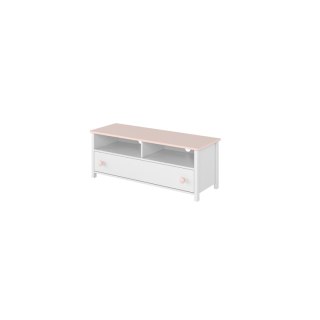 Komoda RTV 1S biały/różowy LUNA LN13