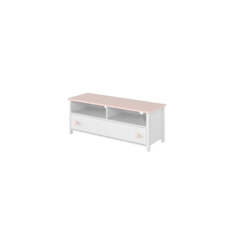 Komoda RTV 1S biały/różowy LUNA LN13