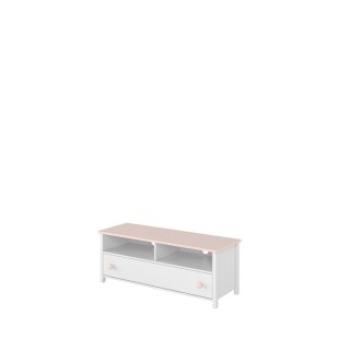Komoda RTV 1S biały/różowy LUNA LN13