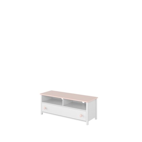 Komoda RTV 1S biały/różowy LUNA LN13