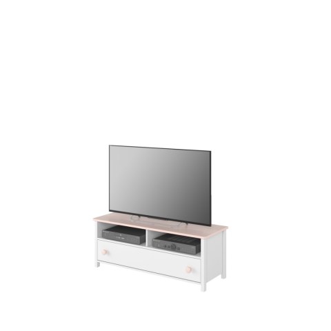 Komoda RTV 1S biały/różowy LUNA LN13