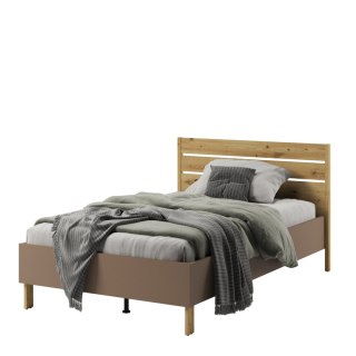 Łóżko 120 ze stelażem dąb artisan/beż/truflowy LENNY LY08