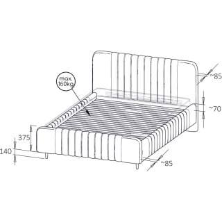 Łóżko tapicerowane 140x200 ALPHARD 12 victoria 36
