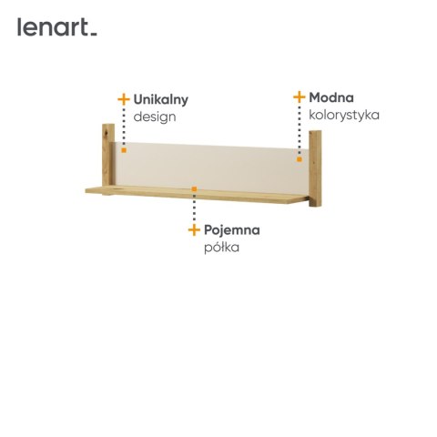 Półka wisząca dąb artisan/beż/truflowy LENNY LY05