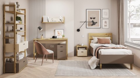 Regał 85 2S dąb artisan/beż/truflowy LENNY LY02