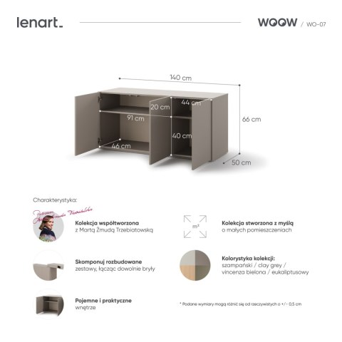 Komoda 3D clay gray WOOW WO07