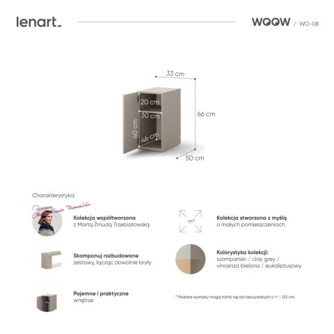 Kontenerek 1D clay gray WOOW WO08
