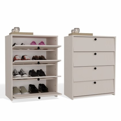 Szafka Na Buty LOKA KASZMIR BEŻ 4 Drzwi Uchylne 66 Cm do Przedpokoju