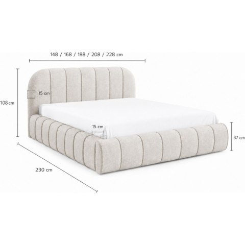 Łóżko tapicerowane BREZIK 140x200 monte 84