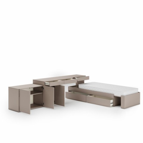 Meble młodzieżowe WOOW SET 01L szampański / clay grey