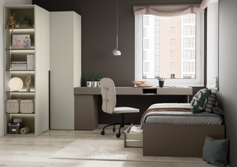 Meble młodzieżowe WOOW SET 02L szampański / clay grey
