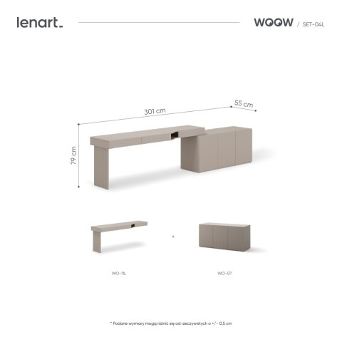 Meble młodzieżowe WOOW SET 04L szampański / clay grey