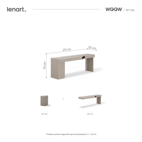 Meble młodzieżowe WOOW SET 05L szampański / clay grey