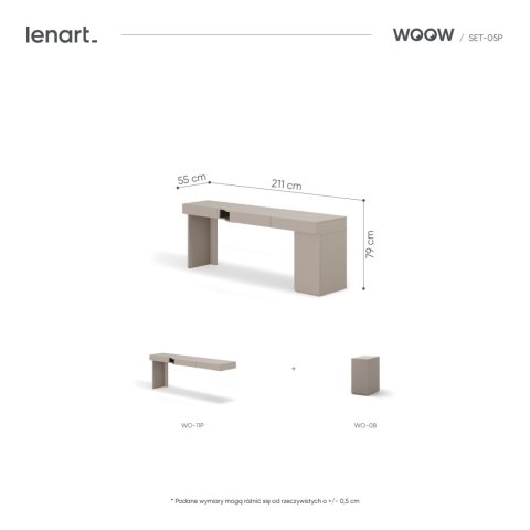 Meble młodzieżowe WOOW SET 05P szampański / clay grey