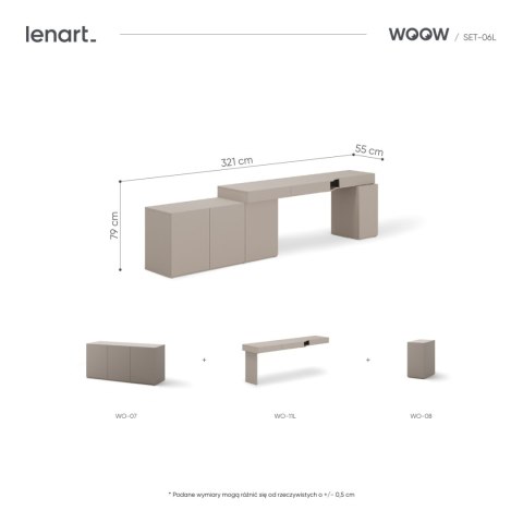 Meble młodzieżowe WOOW SET 06L szampański / clay grey