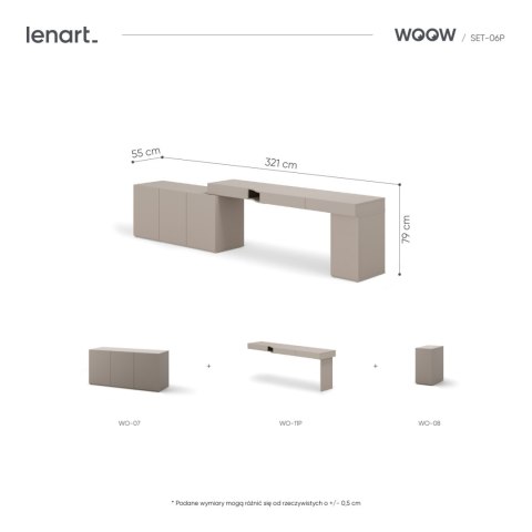 Meble młodzieżowe WOOW SET 06P szampański / clay grey
