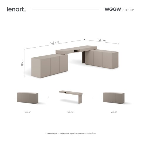 Meble młodzieżowe WOOW SET 07P szampański / clay grey
