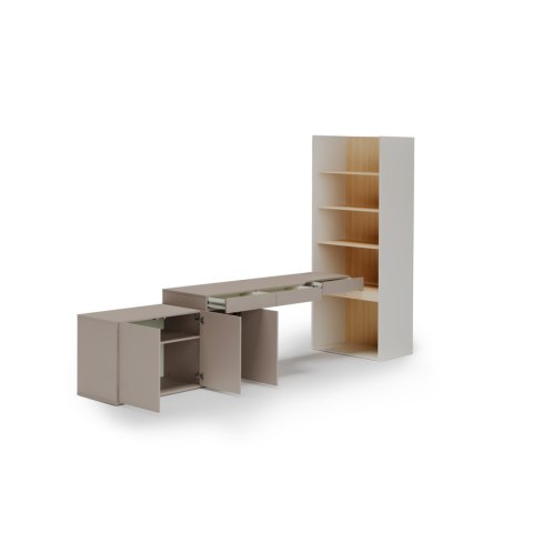 Meble młodzieżowe WOOW SET 08L szampański / dąb vincenza / clay grey