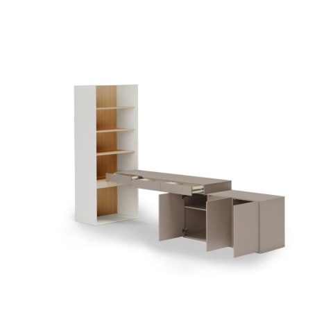 Meble młodzieżowe WOOW SET 08P szampański / dąb vincenza / clay grey