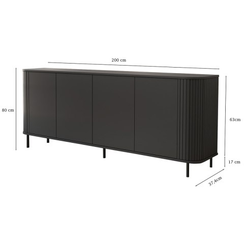 Komoda 200 ZENO czarny / kaszmir