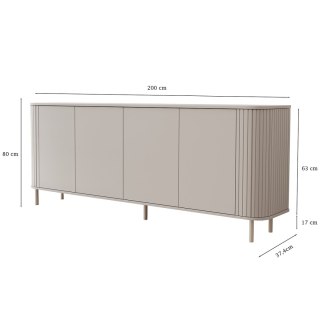 Komoda 4D 200 ZENO kaszmir / czarny