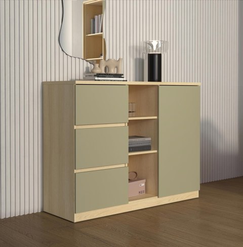 Komoda LERRA 27 dąb lindberg / eukaliptus