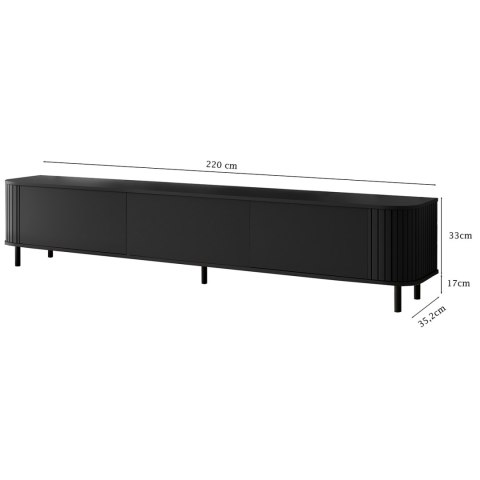Komoda RTV 220 3K ZENO czarny / czarny