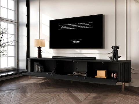 Komoda RTV 220 3K ZENO czarny / złoty