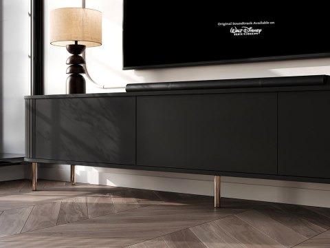 Komoda RTV 220 3K ZENO czarny / złoty