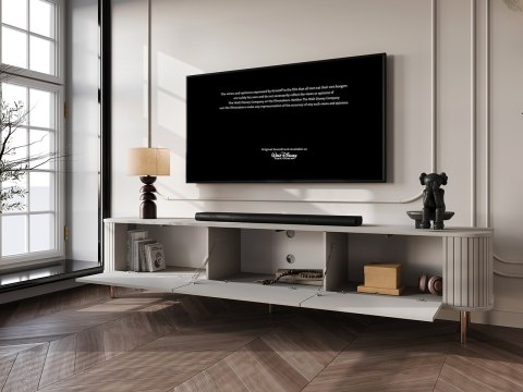 Komoda RTV 220 3K ZENO kaszmir / złoty