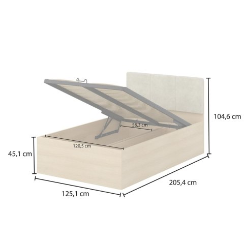 Łóżko z pojemnikiem 120x200 LERRA 55 dąb lindberg