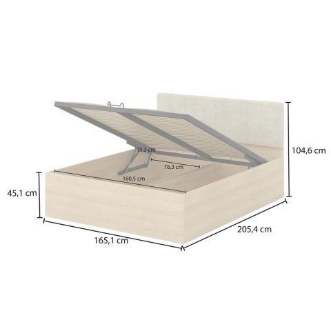 Łóżko z pojemnikiem 160x200 LERRA 51 dąb lindberg