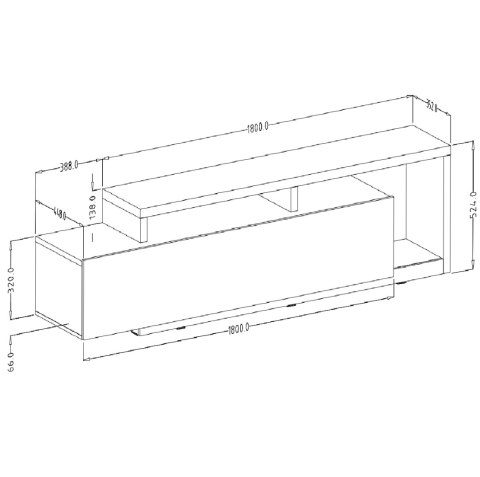 Komoda RTV TABO BT40 dąb lindberg / eukaliptus
